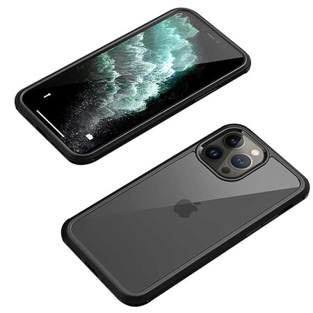 Apple iPhone 12 Pro Kılıf Zore Dor Silikon Temperli Cam Kapak - 19