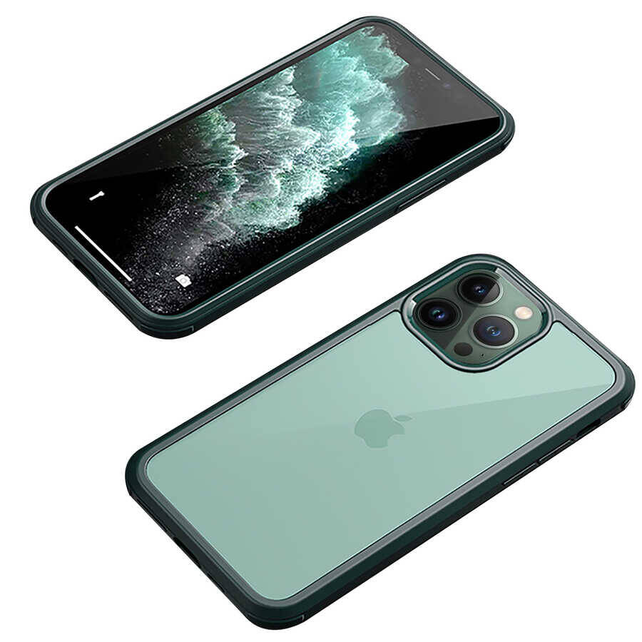 Apple iPhone 12 Pro Kılıf Zore Dor Silikon Temperli Cam Kapak - 17