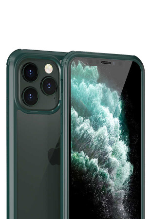 Apple iPhone 12 Pro Kılıf Zore Dor Silikon Temperli Cam Kapak - 15