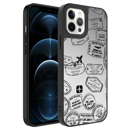Apple iPhone 12 Pro Max Kılıf Aynalı Desenli Kamera Korumalı Parlak Zore Mirror Kapak - 4