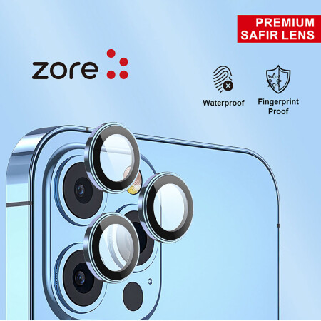 Apple iPhone 12 Pro Max Zore CL-12 Premium Safir Parmak İzi Bırakmayan Anti-Reflective Kamera Lens Koruyucu - 9