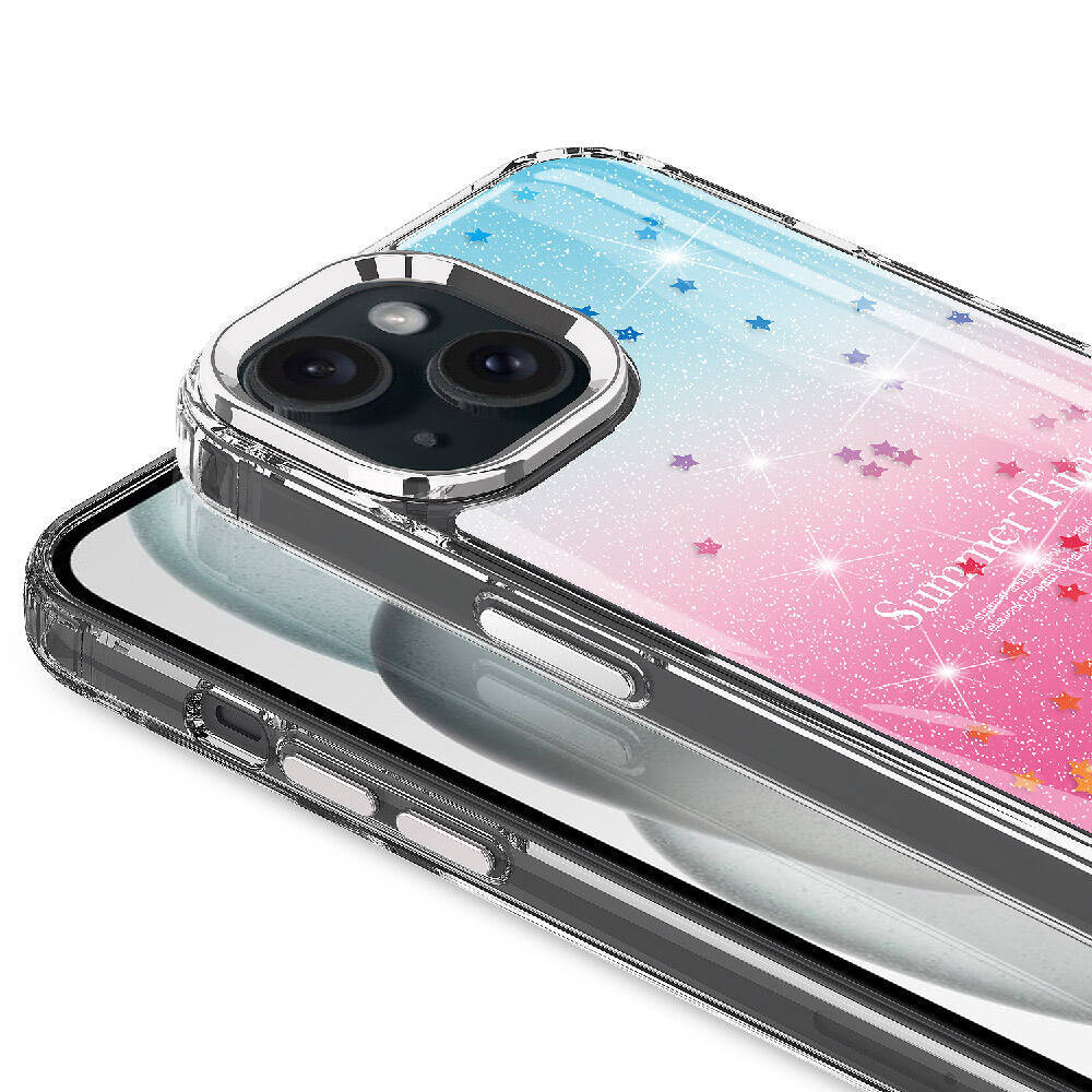 Apple iPhone 13 Kılıf Simli Desenli Parlak Zore Task Kapak - 4