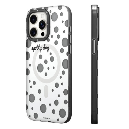 Apple iPhone 13 Pro Kılıf Magsafe Şarj Özellikli Polka Dot Desenli Youngkit Spots Serisi Kapak - 5