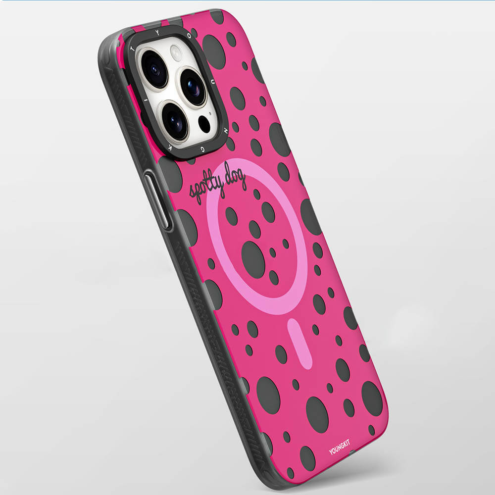 Apple iPhone 13 Pro Kılıf Magsafe Şarj Özellikli Polka Dot Desenli Youngkit Spots Serisi Kapak - 7