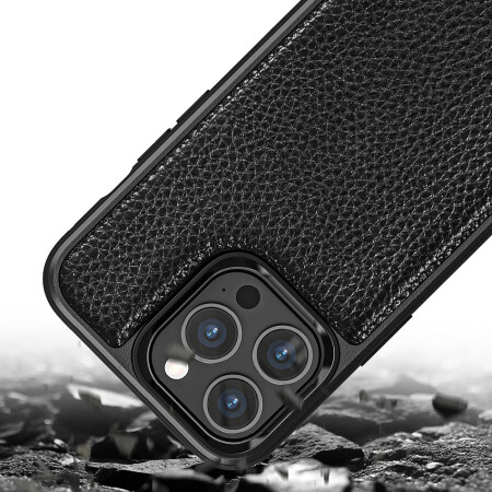 Apple iPhone 13 Pro Kılıf Wiwu Genuine Leather Plastic Calfskin Orjinal Deri Kapak - 12