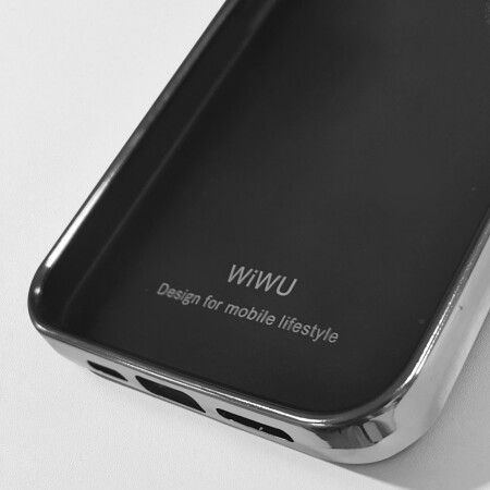 Apple iPhone 13 Pro Kılıf Wiwu Genuine Leather Silver Calfskin Orjinal Deri Kapak - 8