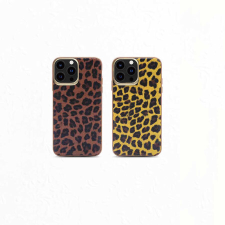 Apple iPhone 13 Pro Max Kılıf Kajsa Glamorous Serisi Leopard Combo Kapak - 8