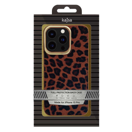 Apple iPhone 13 Pro Max Kılıf Kajsa Glamorous Serisi Leopard Combo Kapak - 10