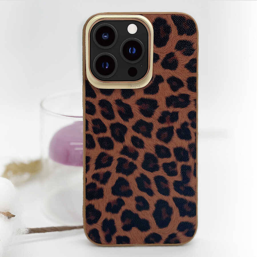 Apple iPhone 13 Pro Max Kılıf Kajsa Glamorous Serisi Leopard Combo Kapak - 11