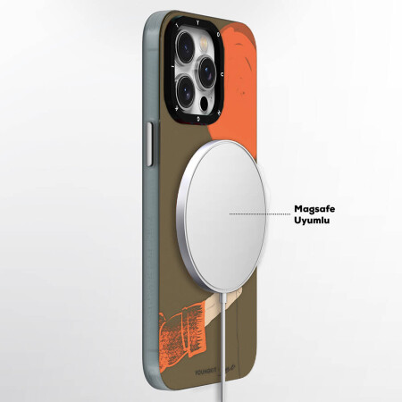 Apple iPhone 13 Pro Max Kılıf Magsafe Şarj Özellikli Youngkit Orange Serisi Flying Balloon Kapak - 4