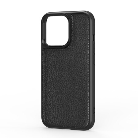 Apple iPhone 13 Pro Max Kılıf Wiwu Genuine Leather Plastic Calfskin Orjinal Deri Kapak - 6