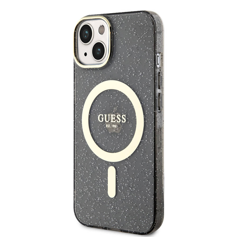 Apple iPhone 14 Plus Kılıf GUESS Magsafe Şarj Özellikli Glitter Kapak - 3