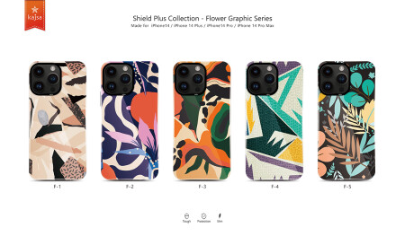 Apple iPhone 14 Pro Kılıf HD Desenli Kajsa Shield Plus Flower Graphic Serisi Kapak - 9