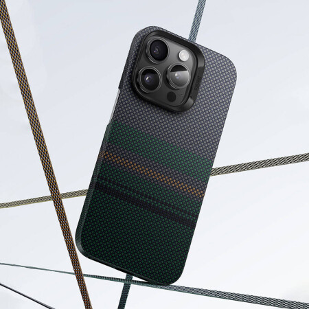 Apple iPhone 14 Pro Kılıf Magsafe Şarj Özellikli Karbon Fiber Tasarımlı Benks Aurora ArmorAir Kevlar Kapak - 9