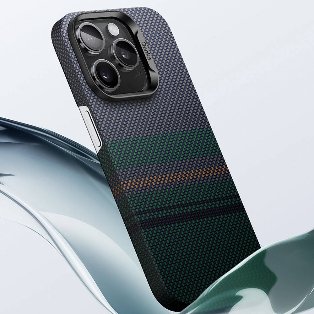 Apple iPhone 14 Pro Kılıf Magsafe Şarj Özellikli Karbon Fiber Tasarımlı Benks Aurora ArmorAir Kevlar Kapak - 11