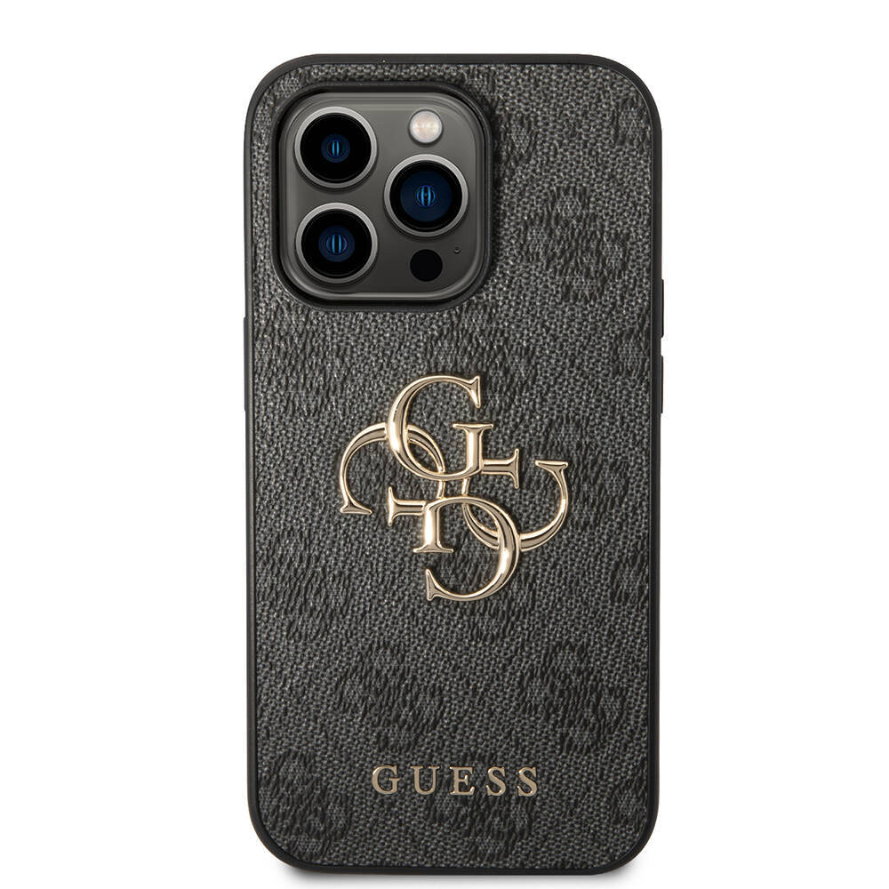 Apple iPhone 14 Pro Max Kılıf GUESS PU Deri Büyük Metal Logo Dizaynlı Kapak - 28