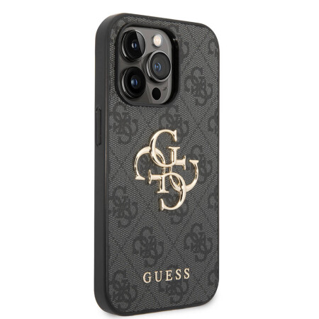 Apple iPhone 14 Pro Max Kılıf GUESS PU Deri Büyük Metal Logo Dizaynlı Kapak - 29