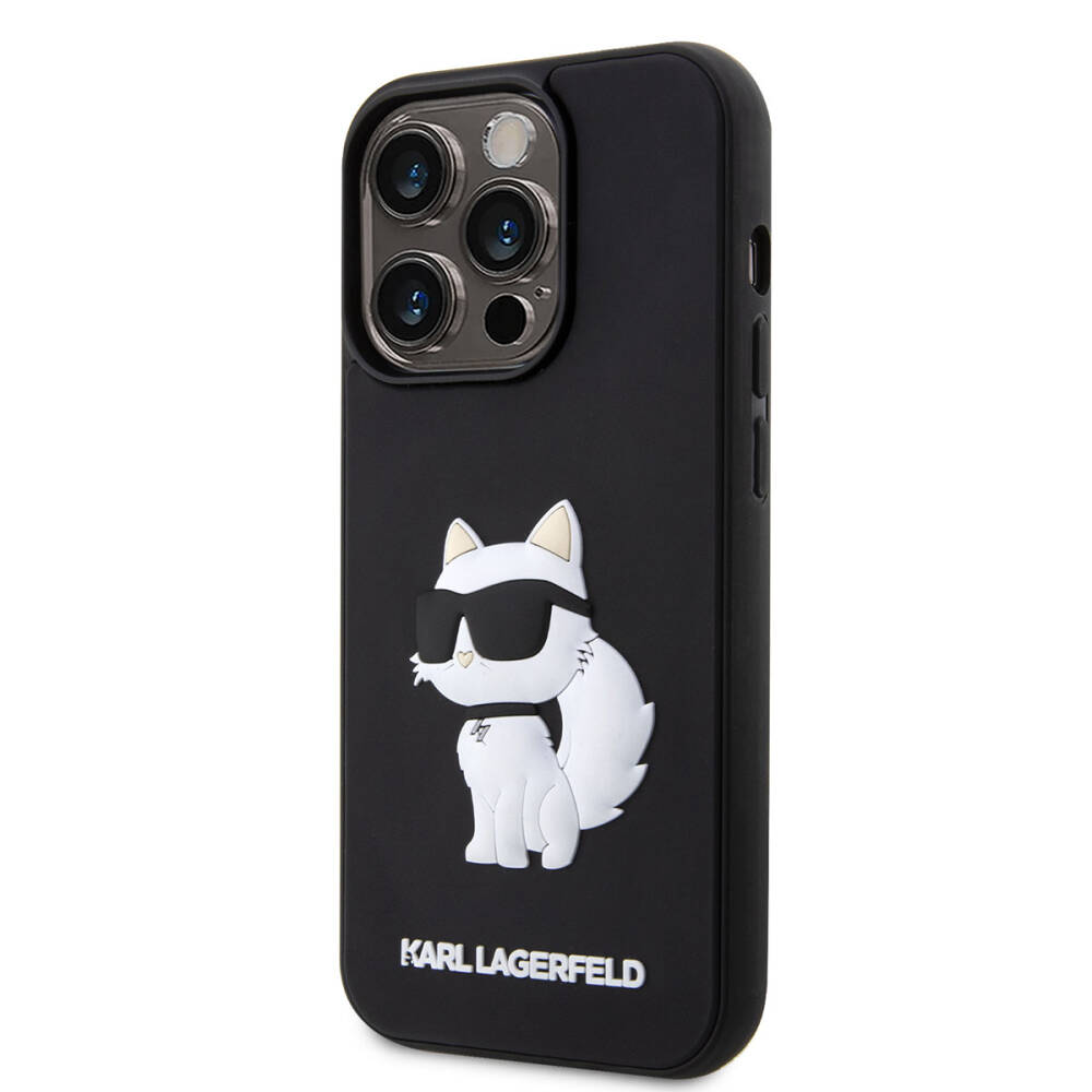 Apple iPhone 14 Pro Max Kılıf Karl Lagerfeld 3D Rubber Choupette Dizayn Kapak - 5