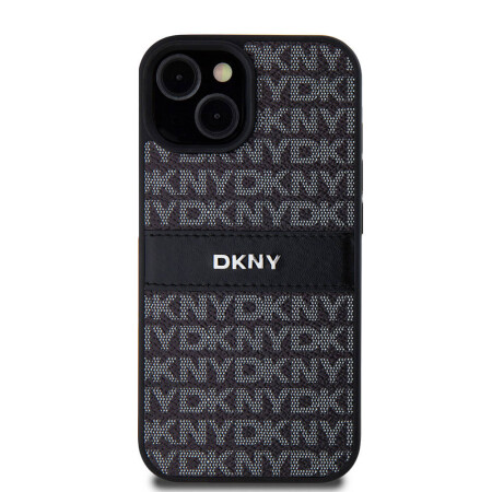 Apple iPhone 15 Kılıf DKNY Orjinal Lisanslı 3D Yazılı Repeat Texture Pattern Kapak - 3