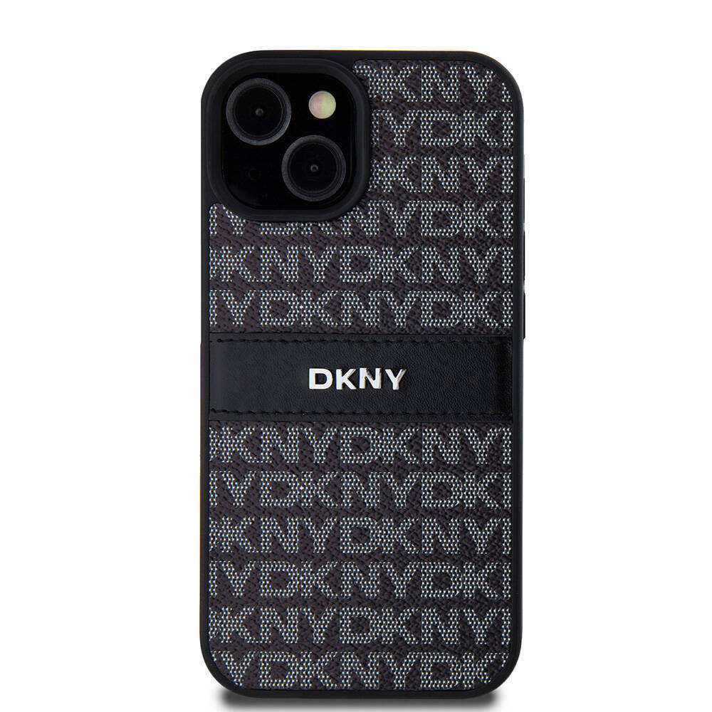 Apple iPhone 15 Kılıf DKNY Orjinal Lisanslı 3D Yazılı Repeat Texture Pattern Kapak - 3