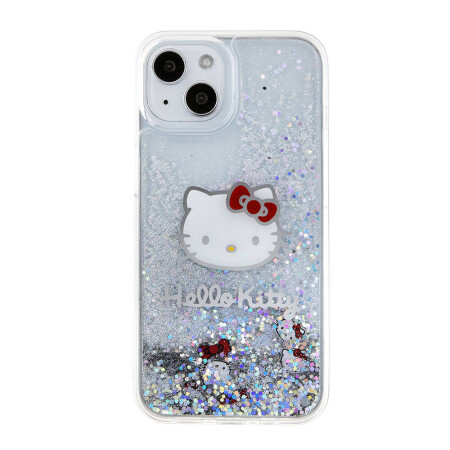 Apple iPhone 15 Kılıf Hello Kitty Orjinal Lisanslı İkonik Sıvılı Glitter Kapak - 4