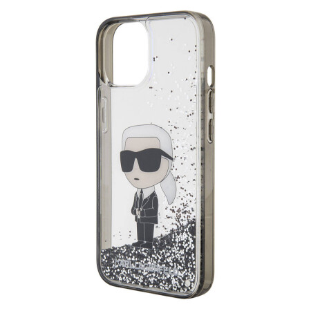 Apple iPhone 15 Kılıf Karl Lagerfeld İkonik Sıvılı Glitter Orjinal Lisanslı Kapak - 6