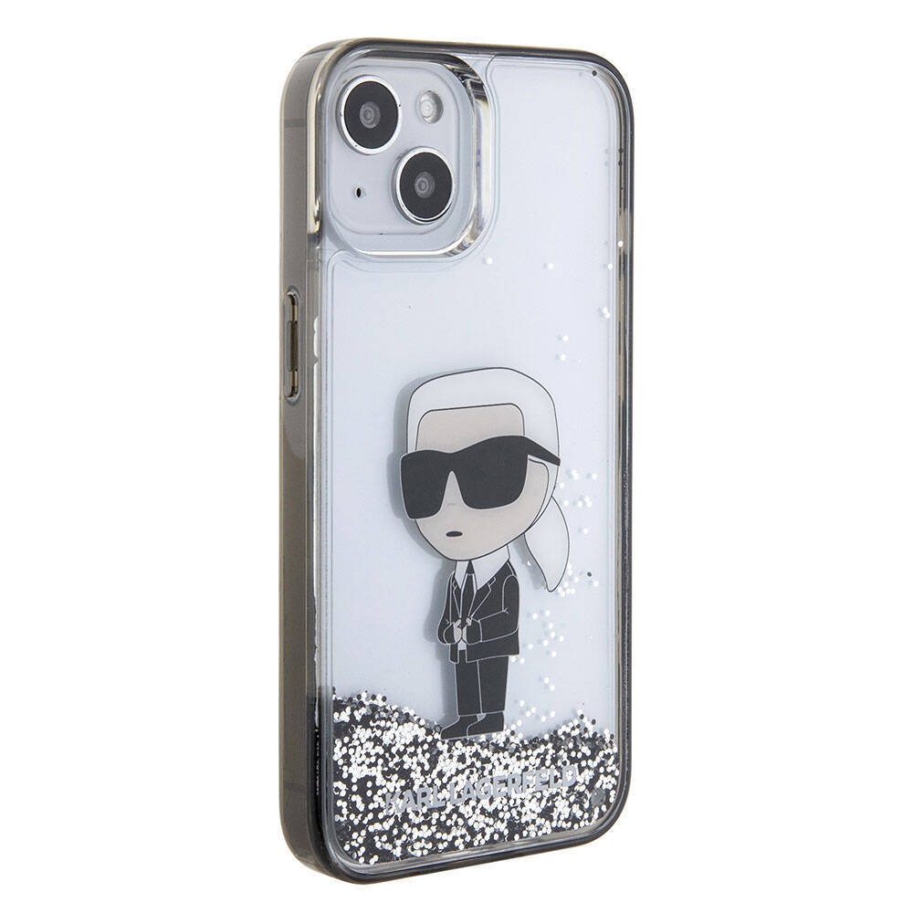 Apple iPhone 15 Kılıf Karl Lagerfeld İkonik Sıvılı Glitter Orjinal Lisanslı Kapak - 1