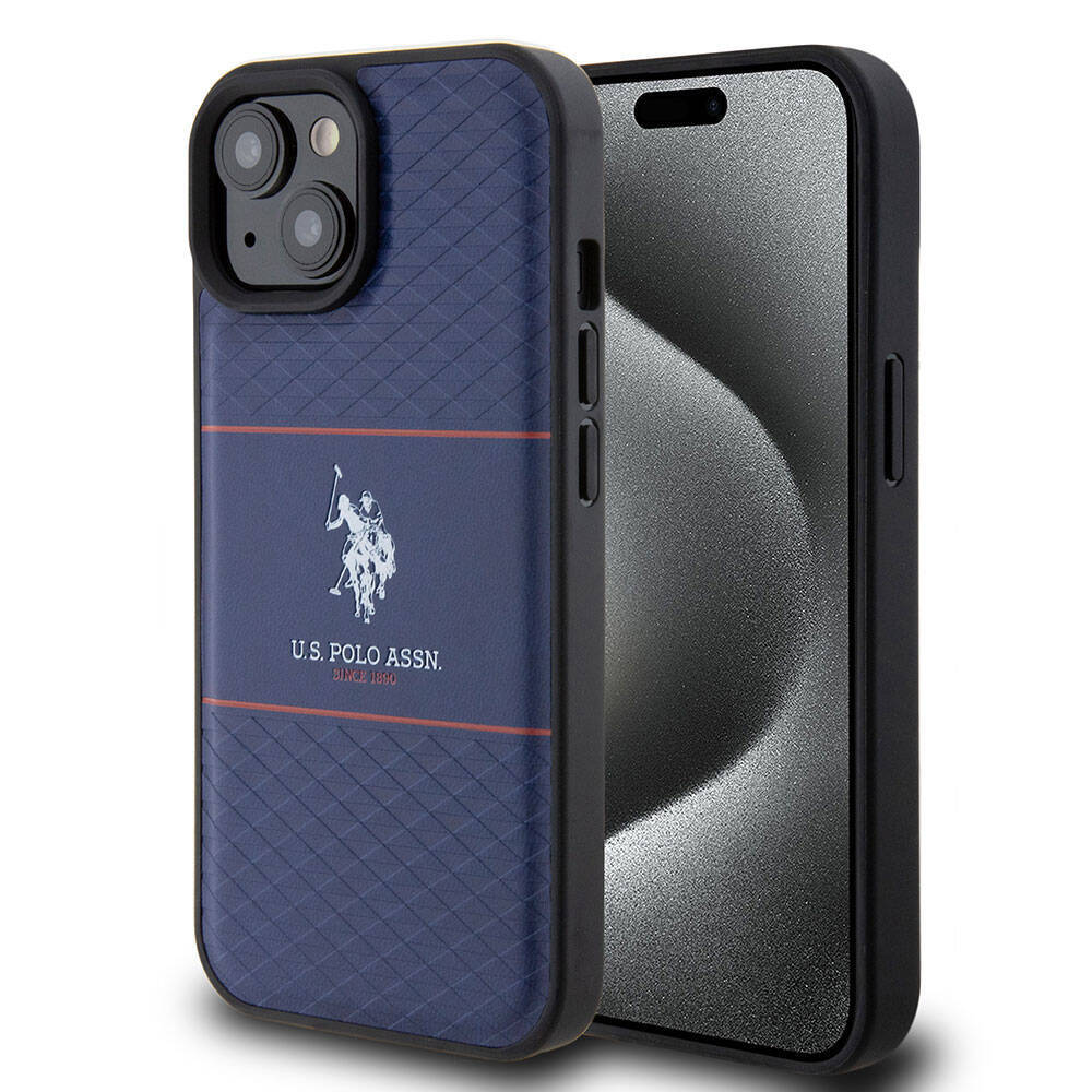 Apple iPhone 15 Kılıf U.S. Polo Assn. Orjinal Lisanslı Deri Şeritli Logo Dizayn Kapak - 3