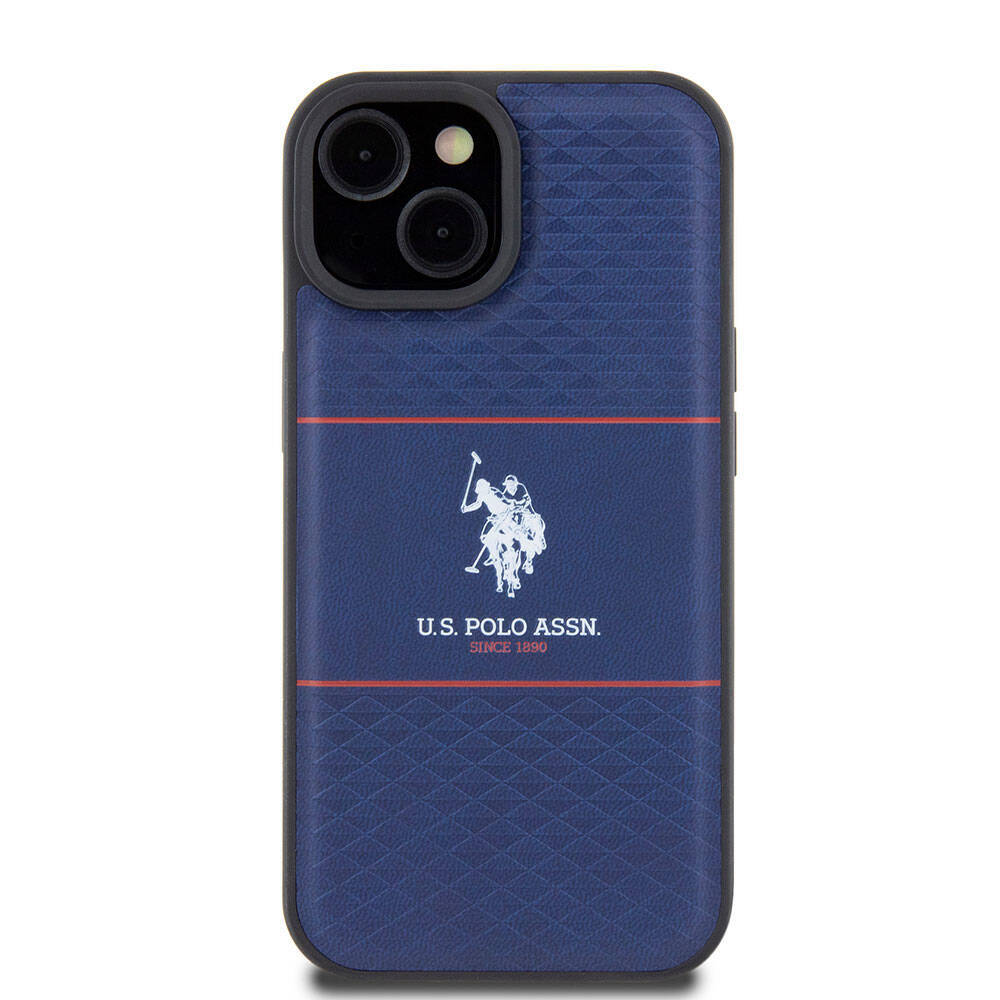 Apple iPhone 15 Kılıf U.S. Polo Assn. Orjinal Lisanslı Deri Şeritli Logo Dizayn Kapak - 5