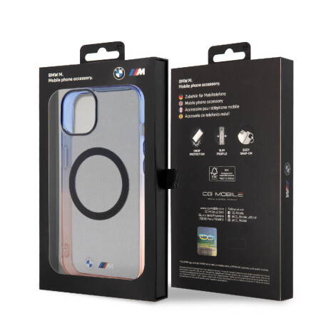 Apple iPhone 15 Plus Kılıf BMW Magsafe Şarj Özellikli Transparan Renkli Çerçeveli Orjinal Lisanslı Kapak - 8