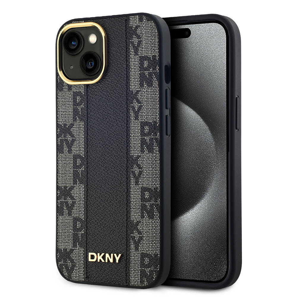 Apple iPhone 15 Plus Kılıf DKNY Orjinal Lisanslı 3D Yazılı Checkered Pattern Kapak - 1