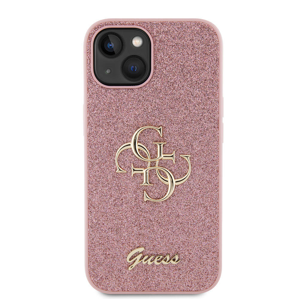 Apple iPhone 15 Plus Kılıf Guess Orjinal Lisanslı 4G Büyük Metal Logolu Glitter Kapak - 20