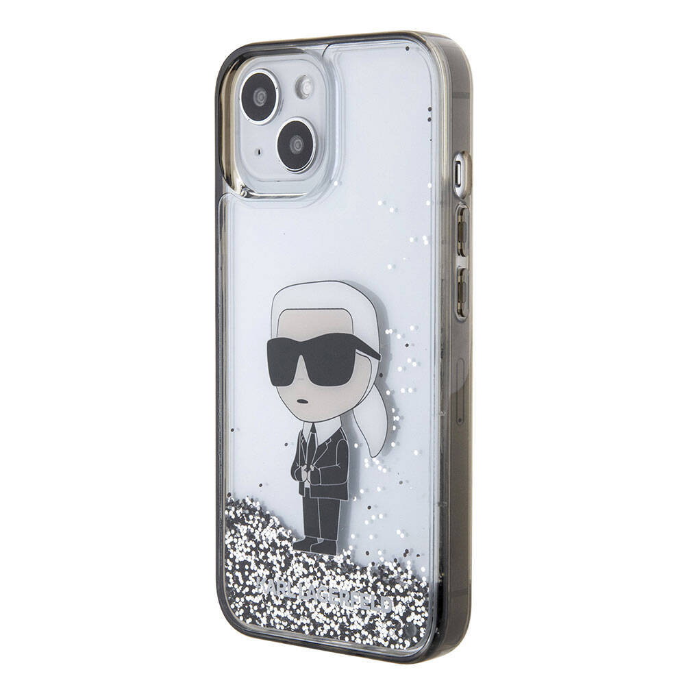 Apple iPhone 15 Plus Kılıf Karl Lagerfeld İkonik Sıvılı Glitter Orjinal Lisanslı Kapak - 4