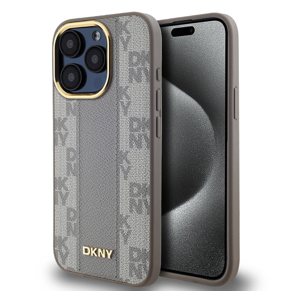 Apple iPhone 15 Pro Kılıf DKNY Orjinal Lisanslı 3D Yazılı Checkered Pattern Kapak - 3