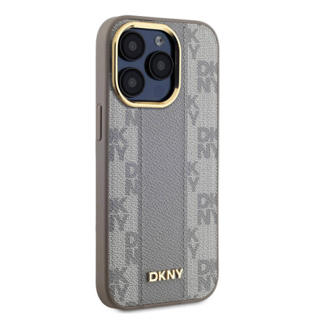 Apple iPhone 15 Pro Kılıf DKNY Orjinal Lisanslı 3D Yazılı Checkered Pattern Kapak - 4