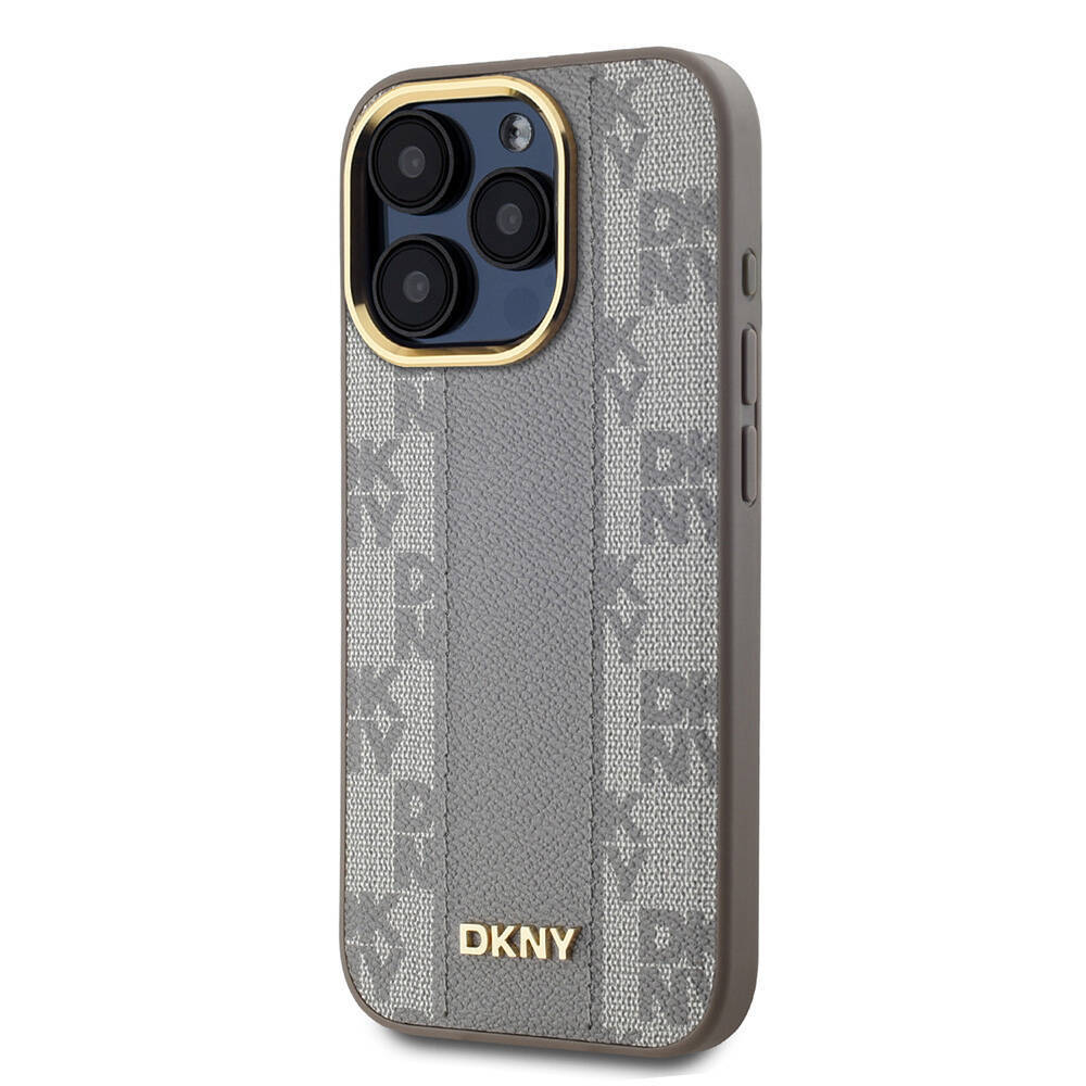 Apple iPhone 15 Pro Kılıf DKNY Orjinal Lisanslı 3D Yazılı Checkered Pattern Kapak - 5