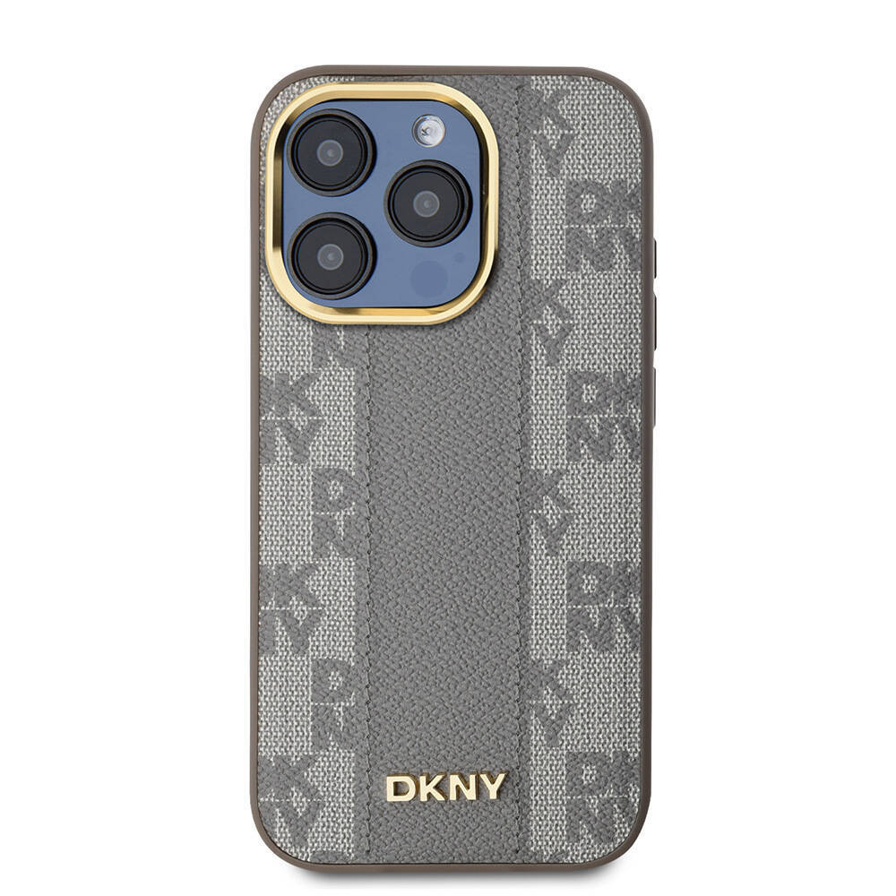 Apple iPhone 15 Pro Kılıf DKNY Orjinal Lisanslı 3D Yazılı Checkered Pattern Kapak - 6