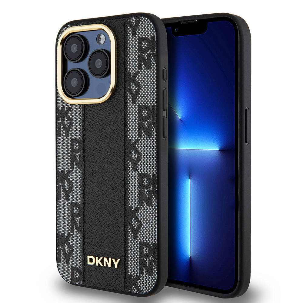 Apple iPhone 15 Pro Kılıf DKNY Orjinal Lisanslı 3D Yazılı Checkered Pattern Kapak - 2