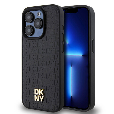 Apple iPhone 15 Pro Kılıf DKNY Orjinal Lisanslı 3D Yazılı Repeat Pattern Kapak - 2