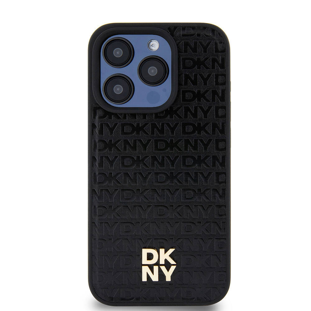 Apple iPhone 15 Pro Kılıf DKNY Orjinal Lisanslı 3D Yazılı Repeat Pattern Kapak - 5