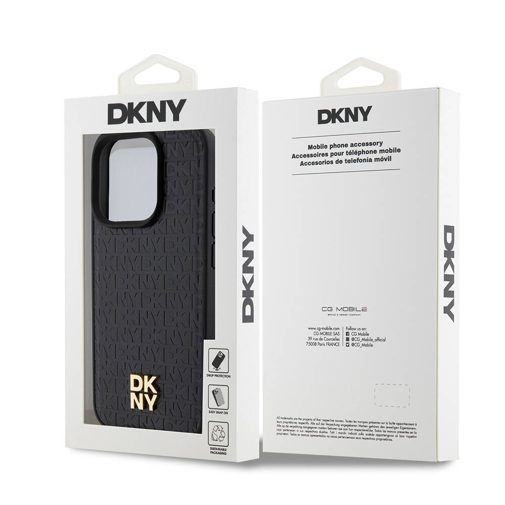 Apple iPhone 15 Pro Kılıf DKNY Orjinal Lisanslı 3D Yazılı Repeat Pattern Kapak - 9