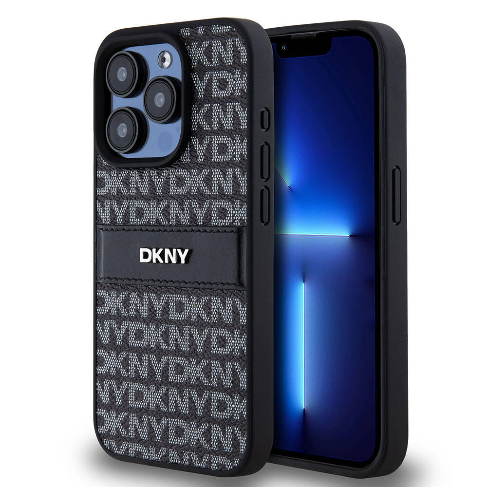 Apple iPhone 15 Pro Kılıf DKNY Orjinal Lisanslı 3D Yazılı Repeat Texture Pattern Kapak - 2