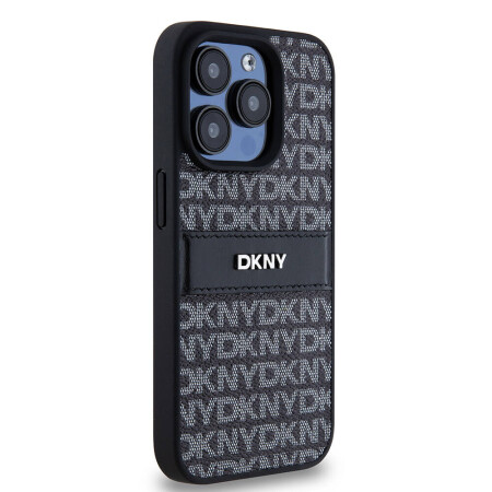 Apple iPhone 15 Pro Kılıf DKNY Orjinal Lisanslı 3D Yazılı Repeat Texture Pattern Kapak - 5