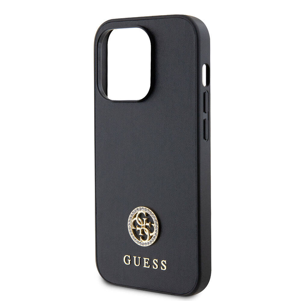 Apple iPhone 15 Pro Kılıf Guess Orjinal Lisanslı Deri 4G Metal Logo Strass Kapak - 7