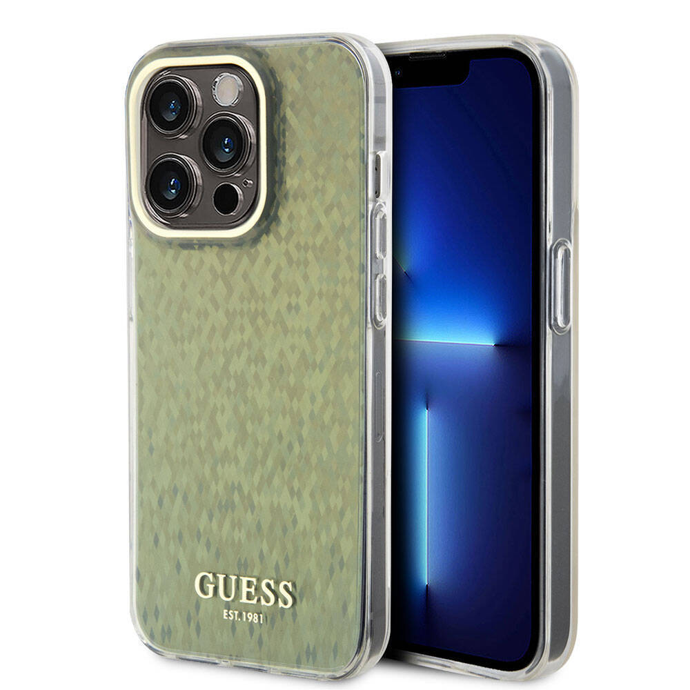 Apple iPhone 15 Pro Kılıf Guess Orjinal Lisanslı Yazı Logolu Mirror Disco Kapak - 5