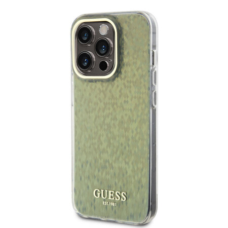 Apple iPhone 15 Pro Kılıf Guess Orjinal Lisanslı Yazı Logolu Mirror Disco Kapak - 6