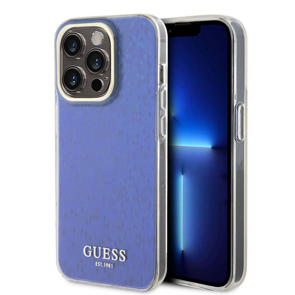 Apple iPhone 15 Pro Kılıf Guess Orjinal Lisanslı Yazı Logolu Mirror Disco Kapak - 19