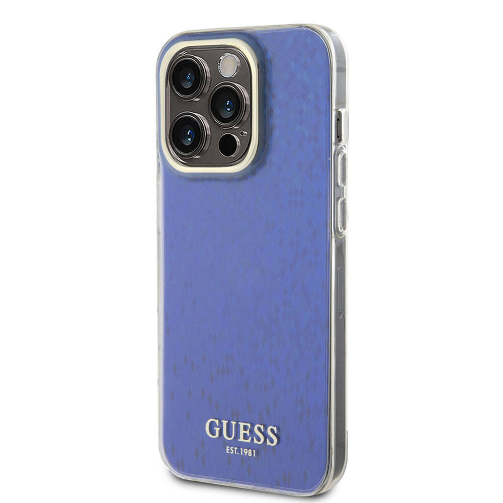 Apple iPhone 15 Pro Kılıf Guess Orjinal Lisanslı Yazı Logolu Mirror Disco Kapak - 20