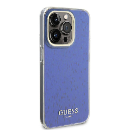 Apple iPhone 15 Pro Kılıf Guess Orjinal Lisanslı Yazı Logolu Mirror Disco Kapak - 3