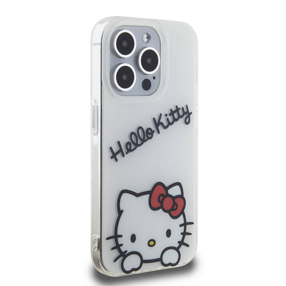 Apple iPhone 15 Pro Kılıf Hello Kitty Orjinal Lisanslı Askılı Yazı ve İkonik Logolu Daydreaming Kapak - 14